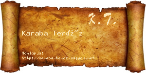 Karaba Teréz névjegykártya